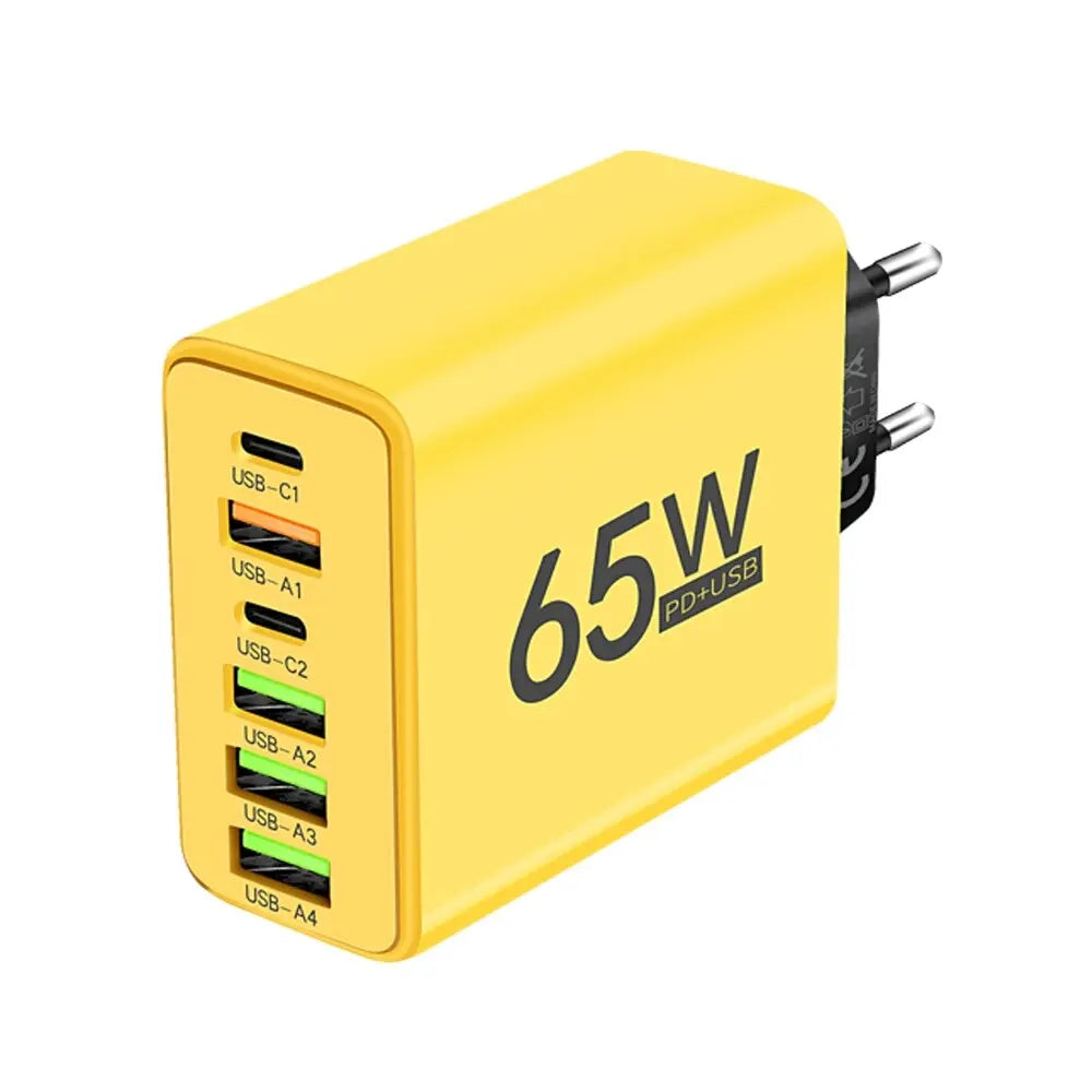 65W USB Fast Charger 6 Ports