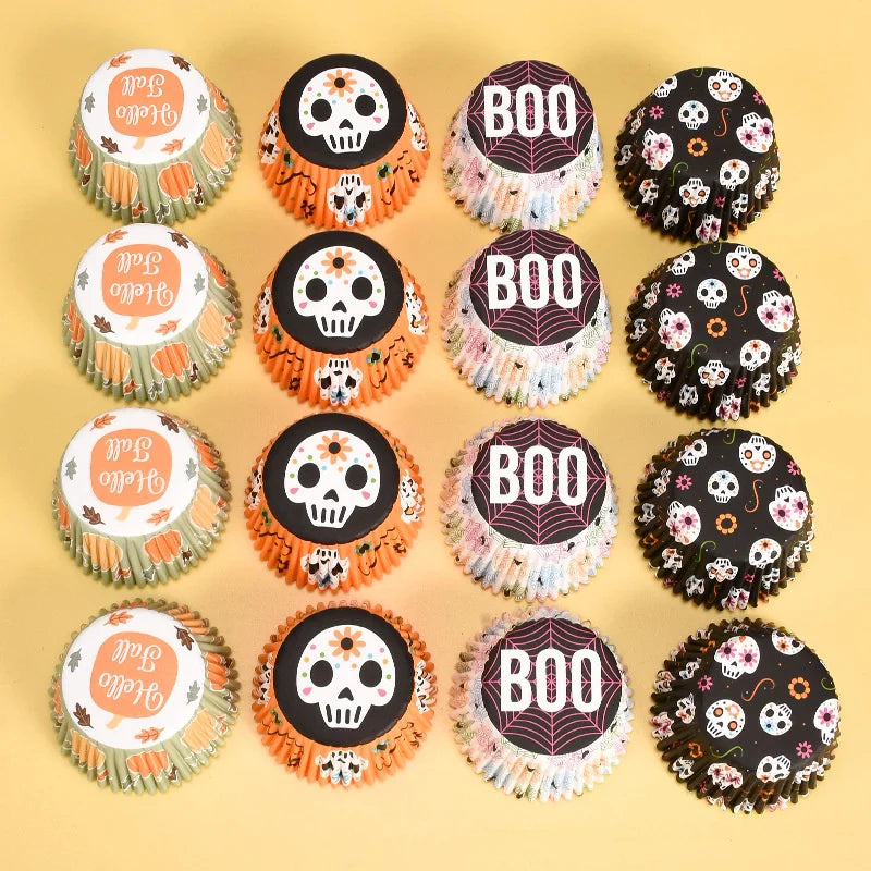 100Pc Halloween Cupcake Wrap