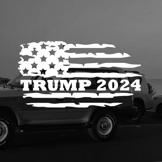 Trump 2024 Flag Car Sticker