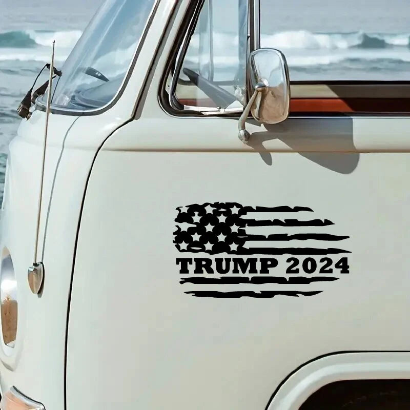 Trump 2024 Flag Car Sticker