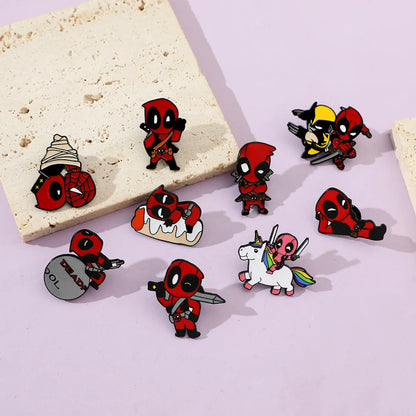 Wolverine Deadpool Anime Pin Metal Badge