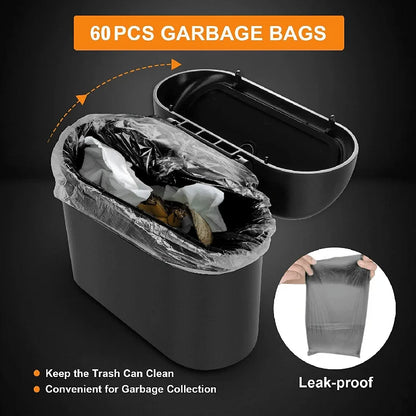 Car trash can with lid