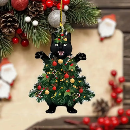 Funny  Christmas Black Cat Ornaments