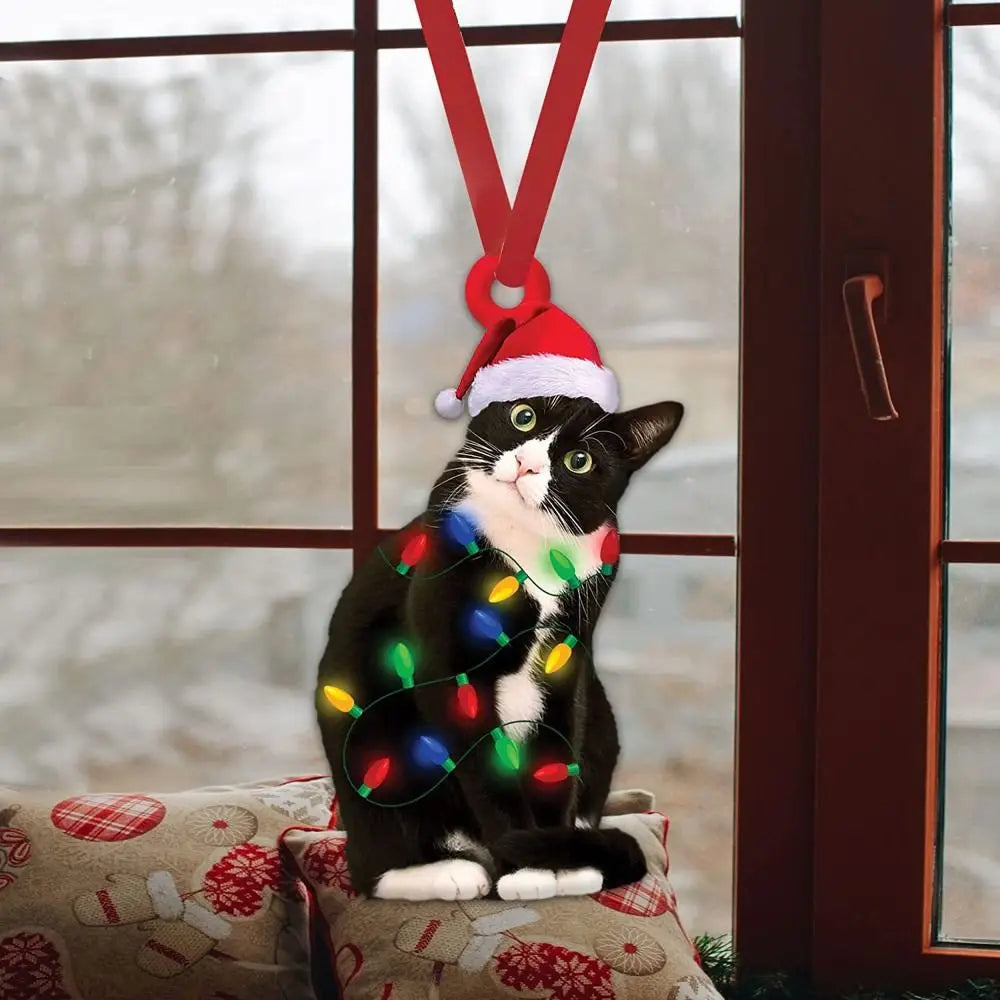 Funny  Christmas Black Cat Ornaments