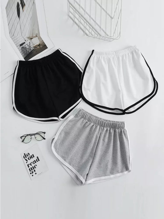 Striped Sports Shorts for Women