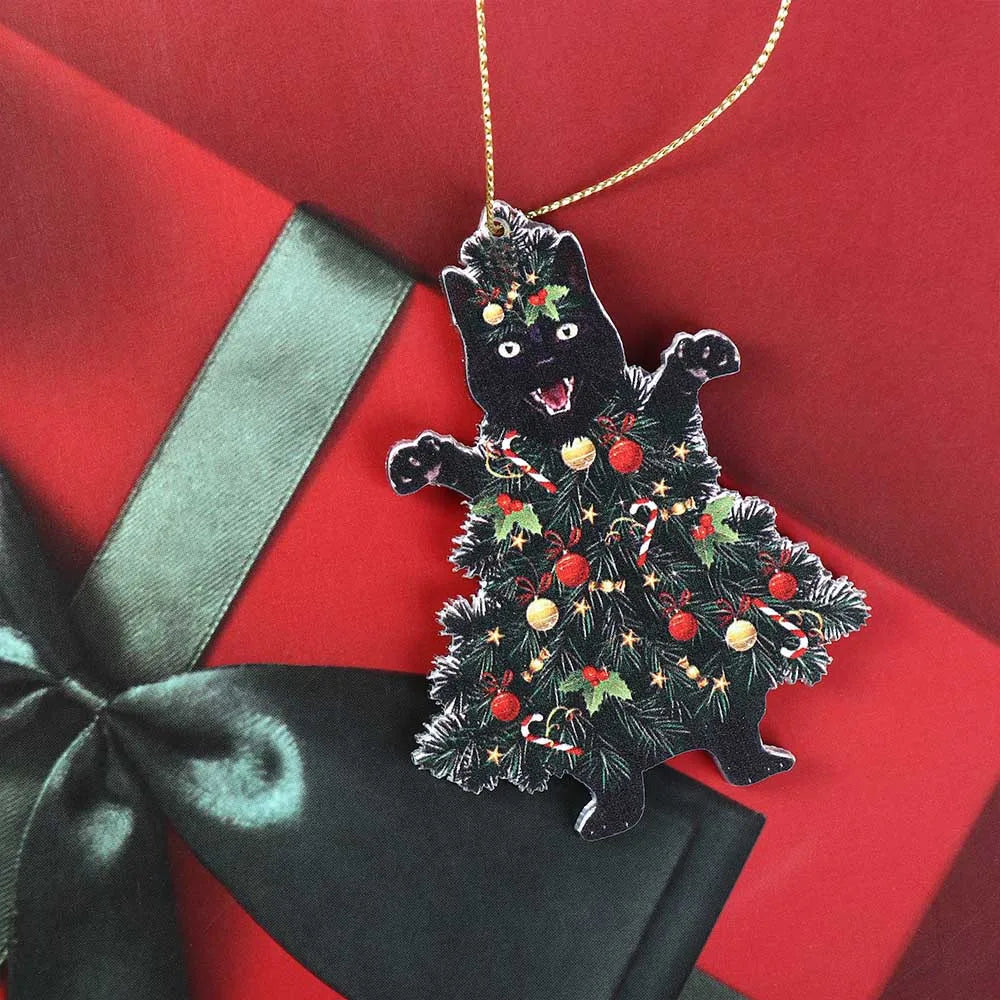 Funny  Christmas Black Cat Ornaments