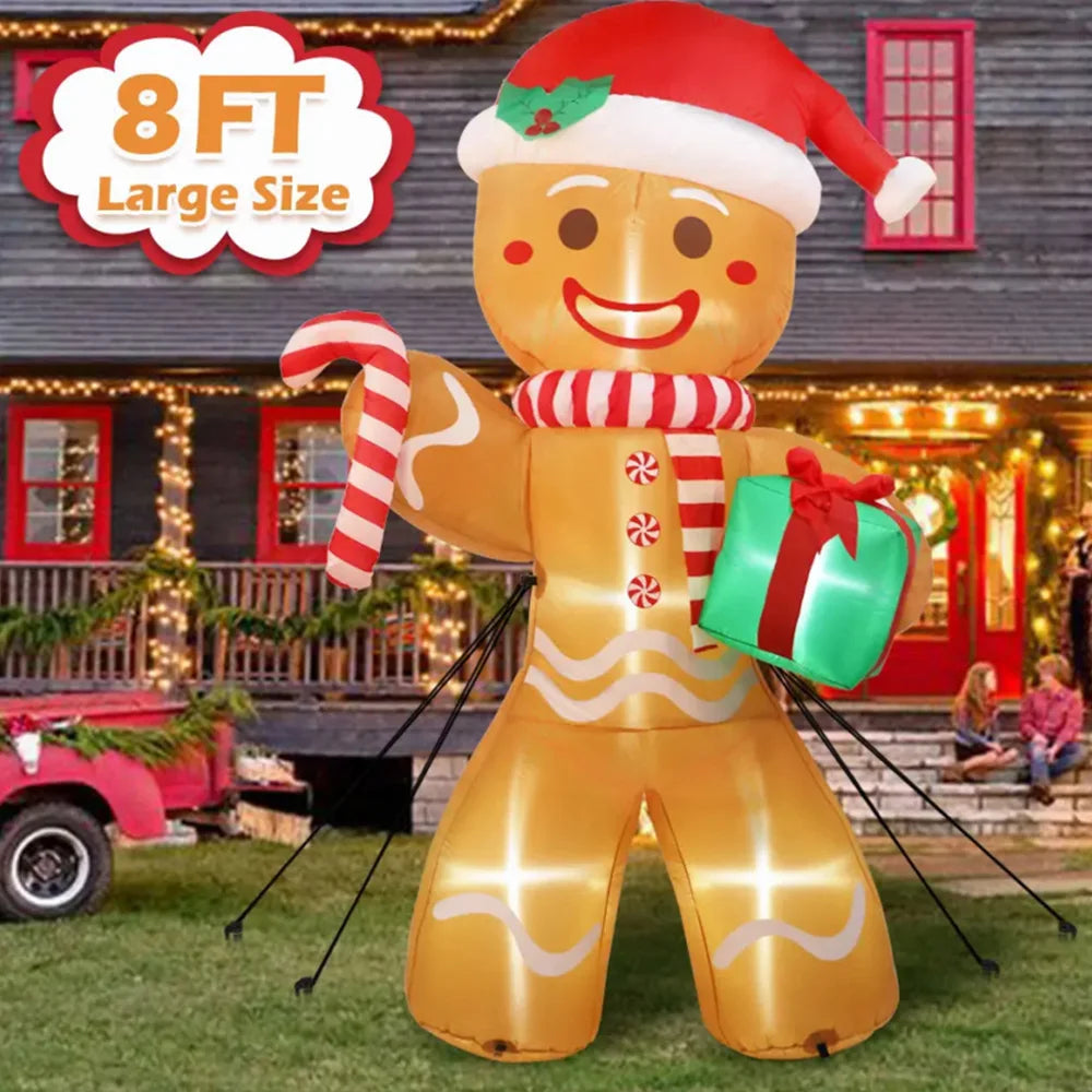 8FT Christmas Inflatables Gingerbread Man