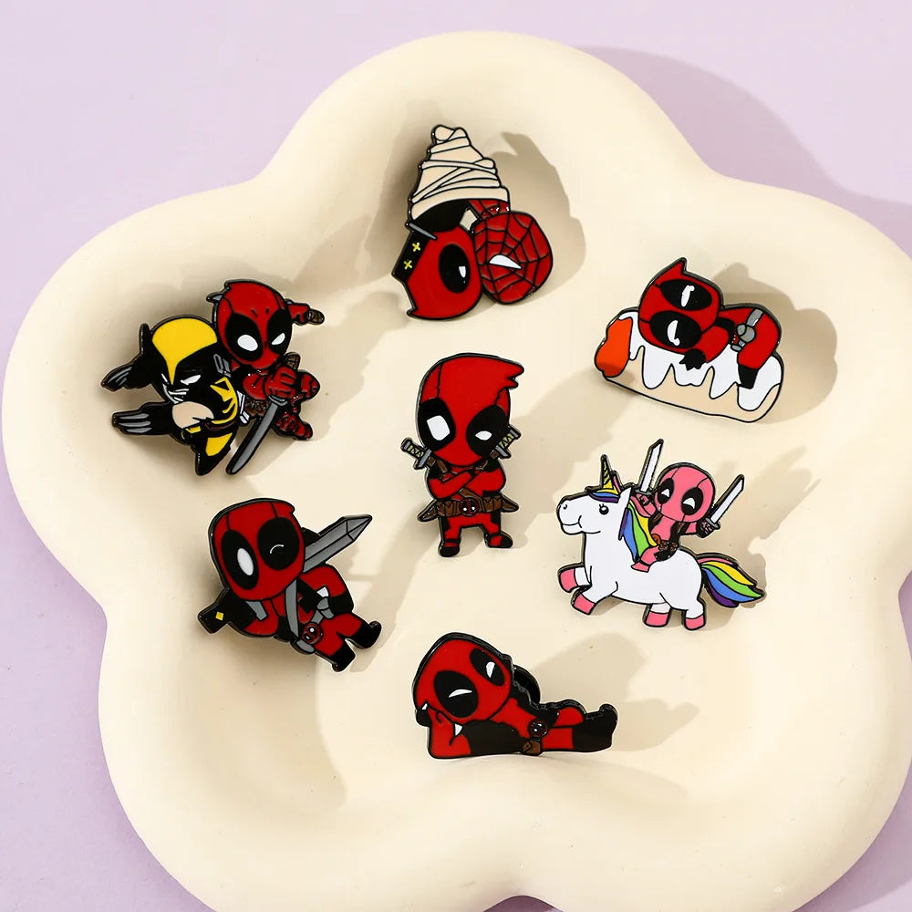 Wolverine Deadpool Anime Pin Metal Badge