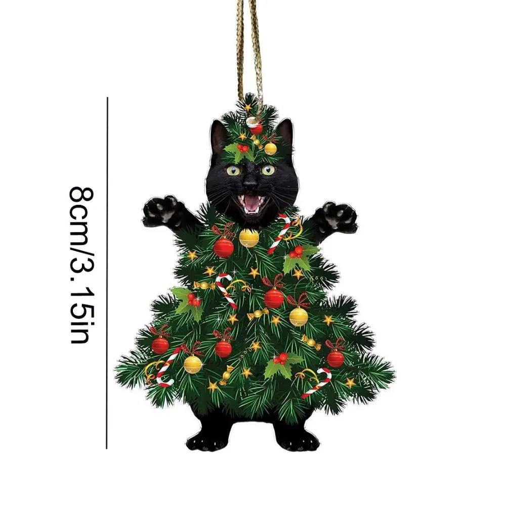 Funny  Christmas Black Cat Ornaments