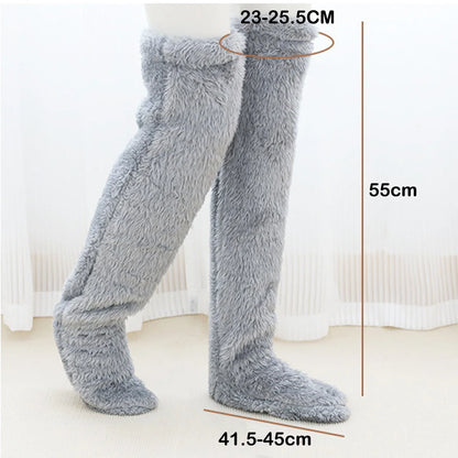 Winter Women Over Knee Warm Fluffy Socks