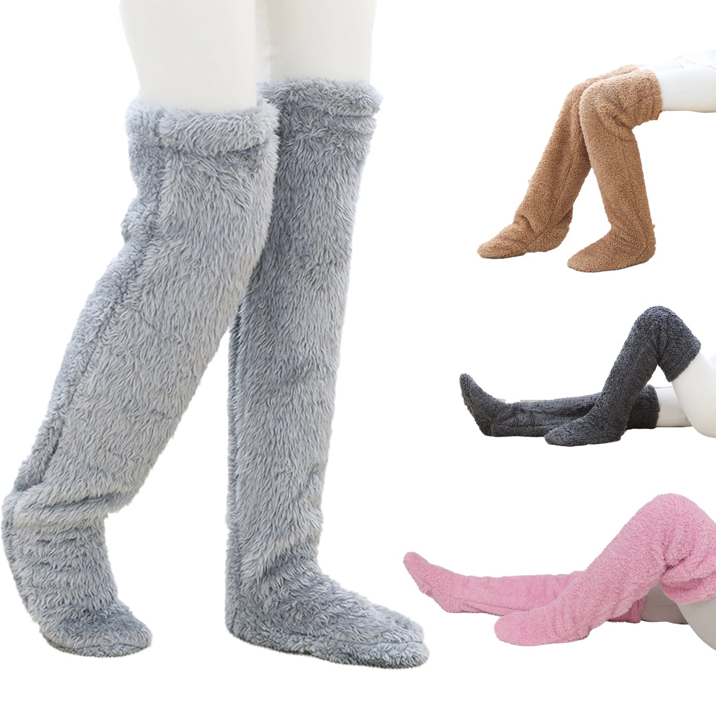 Winter Women Over Knee Warm Fluffy Socks