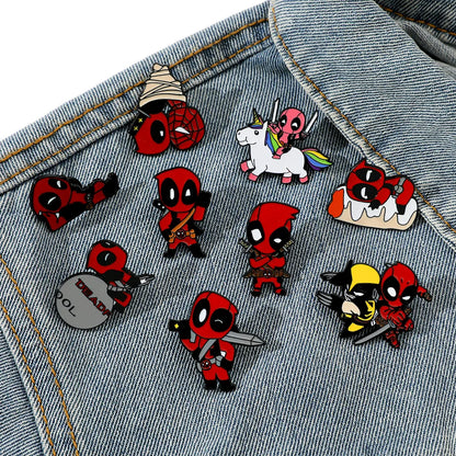 Wolverine Deadpool Anime Pin Metal Badge