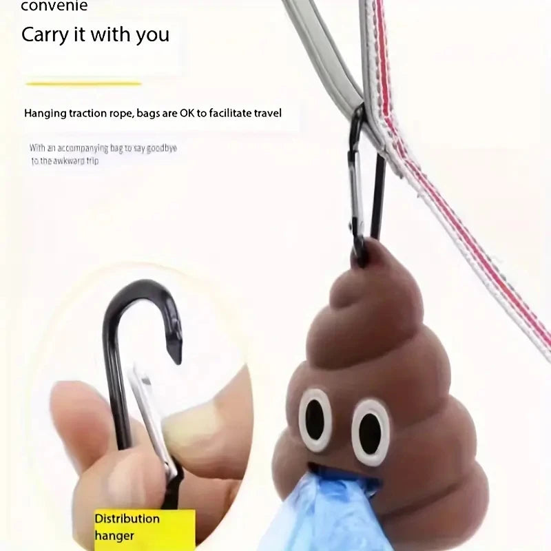 Poop shaped pet waste bag dispenser